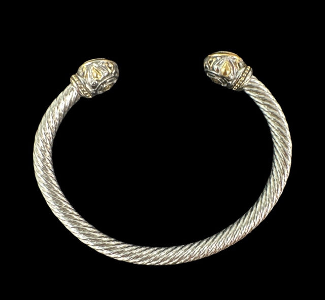 JOHN MEDEIROS TWO STONE CZ LARGE CUFF BRACELET BEIJOS COLLECTION