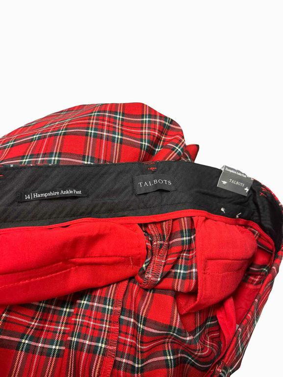 TALBOTS NWT HAMPSHIRE TARTAN SLIM ANKLE PANT SIZE: 14