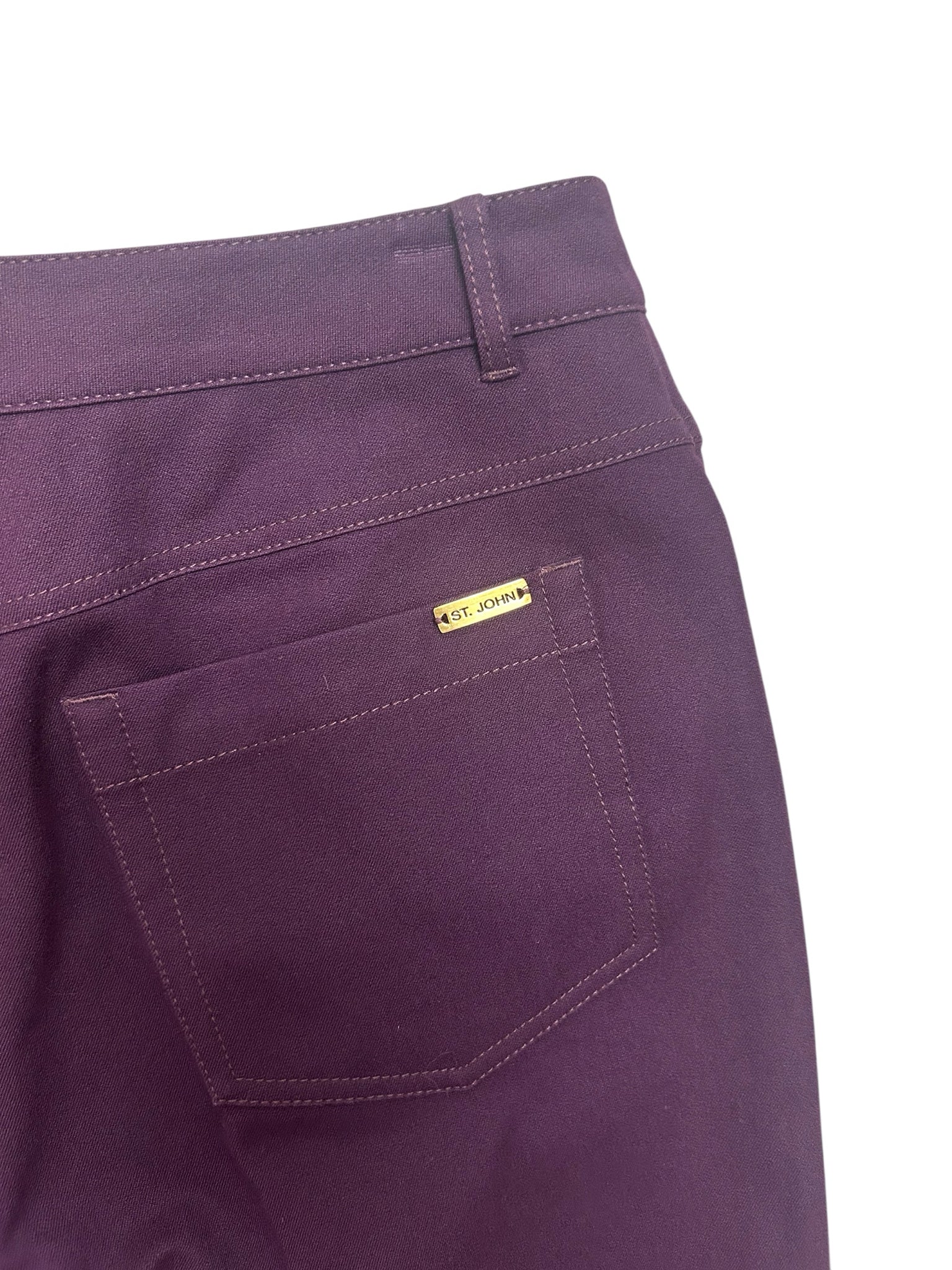 ST JOHN SPORT STRETCH BOOT CUT PLUM PURPLE SIZE 12