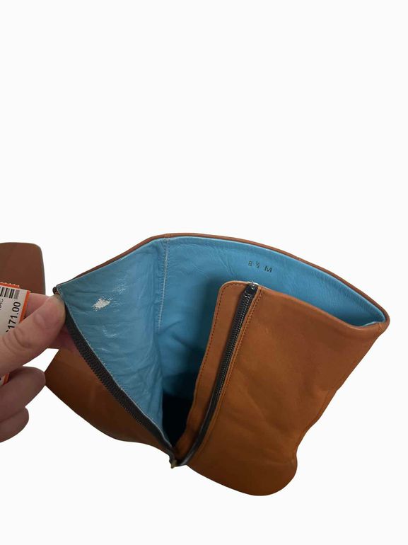 VALENTINA RAGONI LETTERA T MORO VERNICE ZIP-UP BOOTS SIZE :8.5