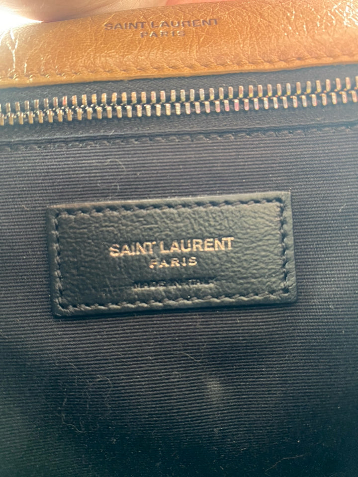YVES SAINT LAURENT MEDIUM NIKI VINTAGE LEATHER SHOULDER BAG IN TAN