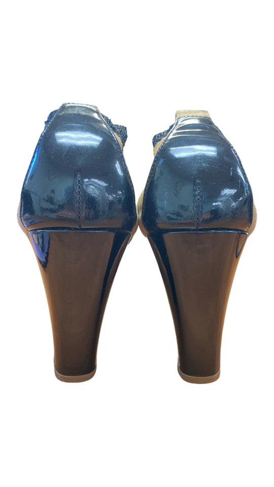 CHANEL VINTAGE STRETCH SPIRIT HEELS SIZE 38.5