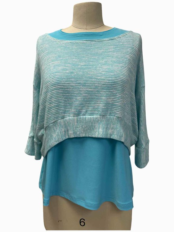 SYMPLI 2PC LAYERED LIGHT KNIT TOP SIZE: 6