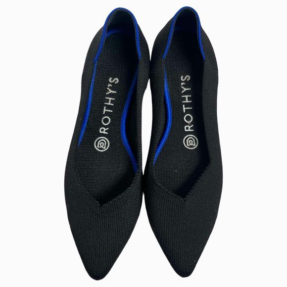 ROTHY'S THE POINT BLACK SLIP ON SIZE 6.5