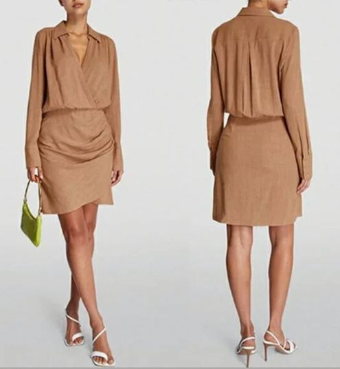 LAGENCE NEW! LIBBIE WRAP MINI DRESS SIZE:8