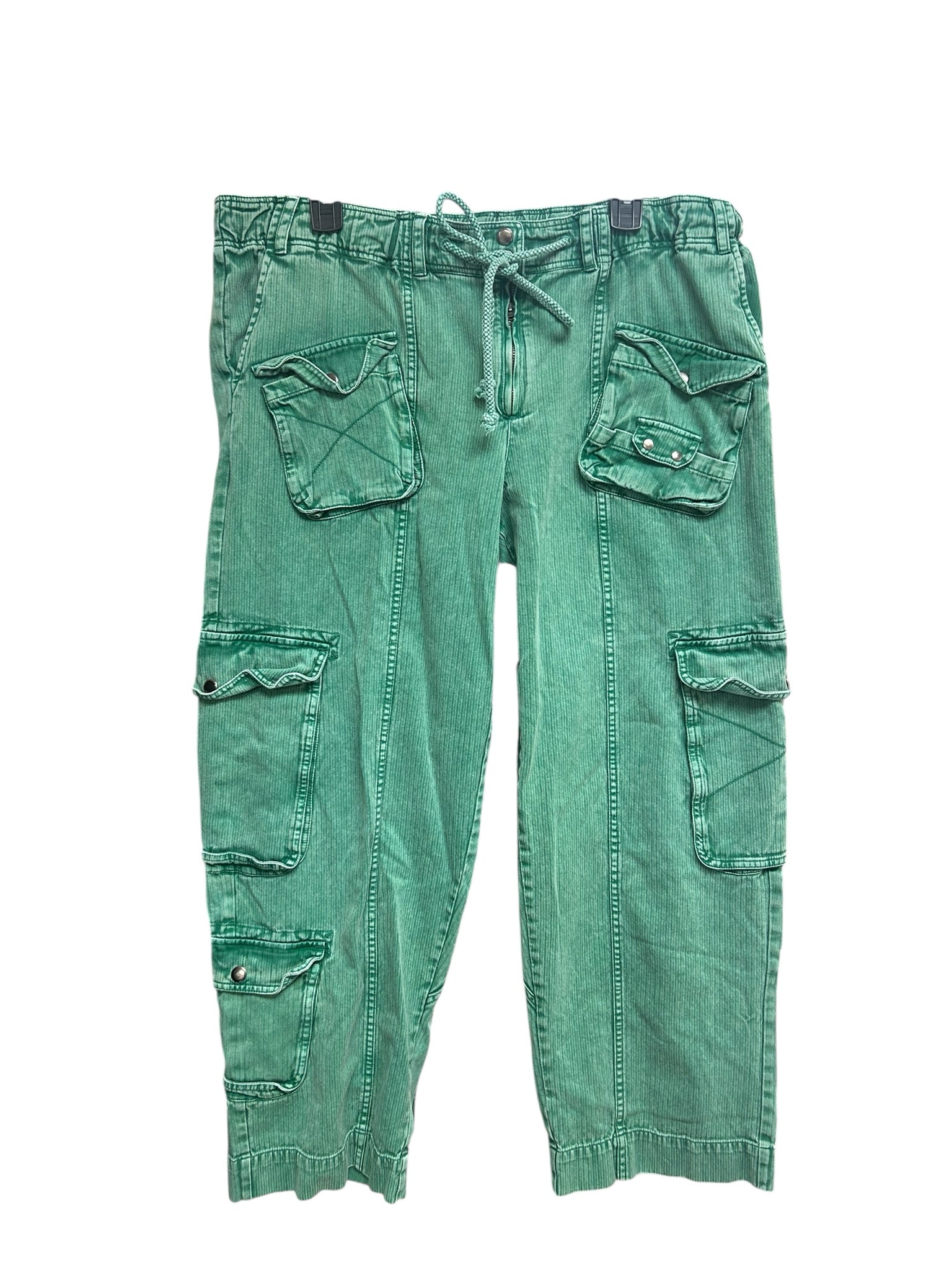 FREE PEOPLE TAHITI CARGO HIGH RISE AMAZON GREEN SIZE LARGE