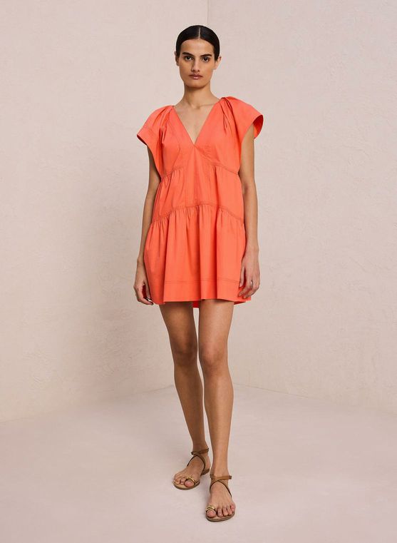 A.L.C.  HALEY SPICED CORAL MINI DRESS SIZE: 6