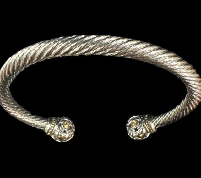JOHN MEDEIROS TWO STONE CZ LARGE CUFF BRACELET BEIJOS COLLECTION