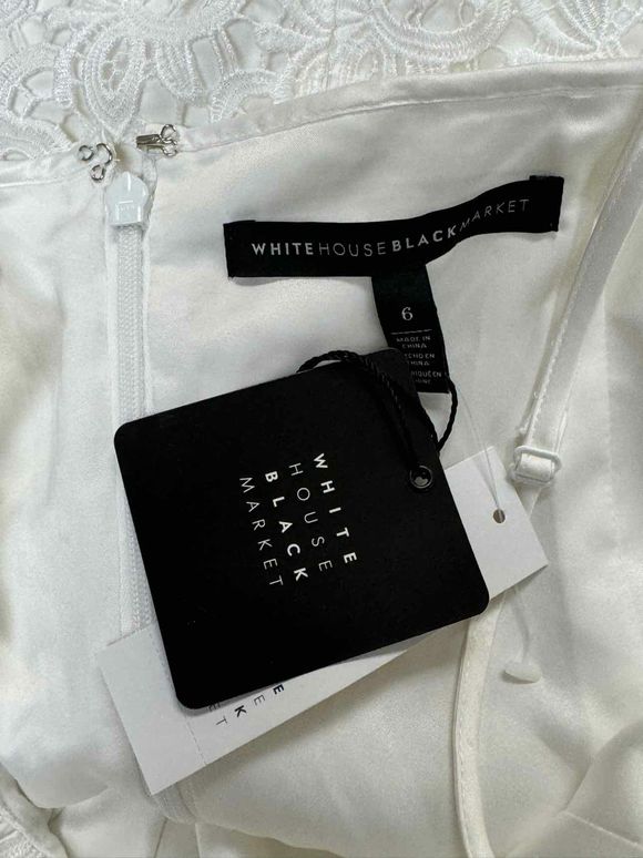 WH/BM NWT! LACE SLIP WHITE MIDI DRESS SIZE 6