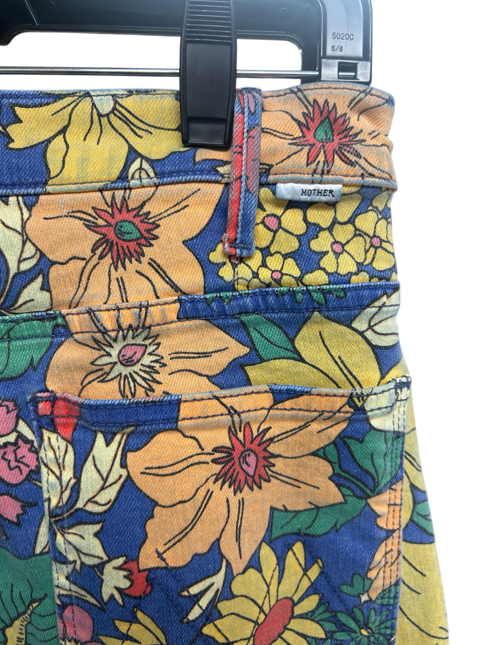 ANTHROPOLOGIE MOTHERTHE HUSTLER PATCH POCKET FRAN ANKLE JEANS IN FRESH BLOOMS