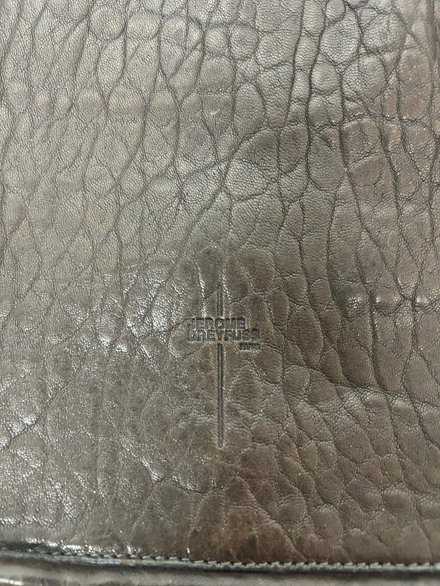 JEROME DREYFUSS BROWN ALBERT LEATHER MESSENGER CROSSBODY