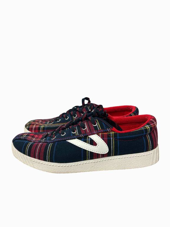 TRETORN NYLITE CLASSIC TARTAN SNEAKERS SIZE: 8.5