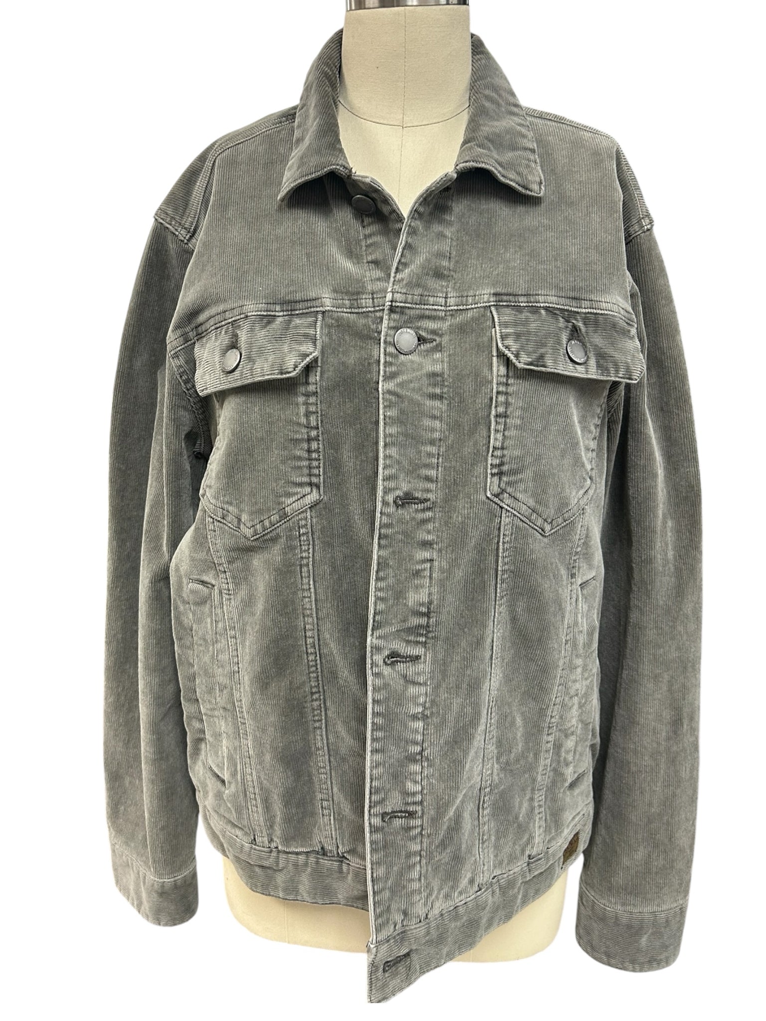 JEREMIAH AMERICAN LEGACY CORDUROY TRUCKER JACKET CHARCOAL SIZE 