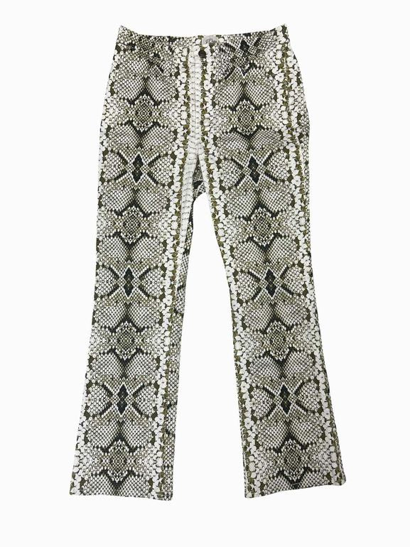 JCREW KICKOUT CROP PANT IN SNAKESKIN SIZE: 27