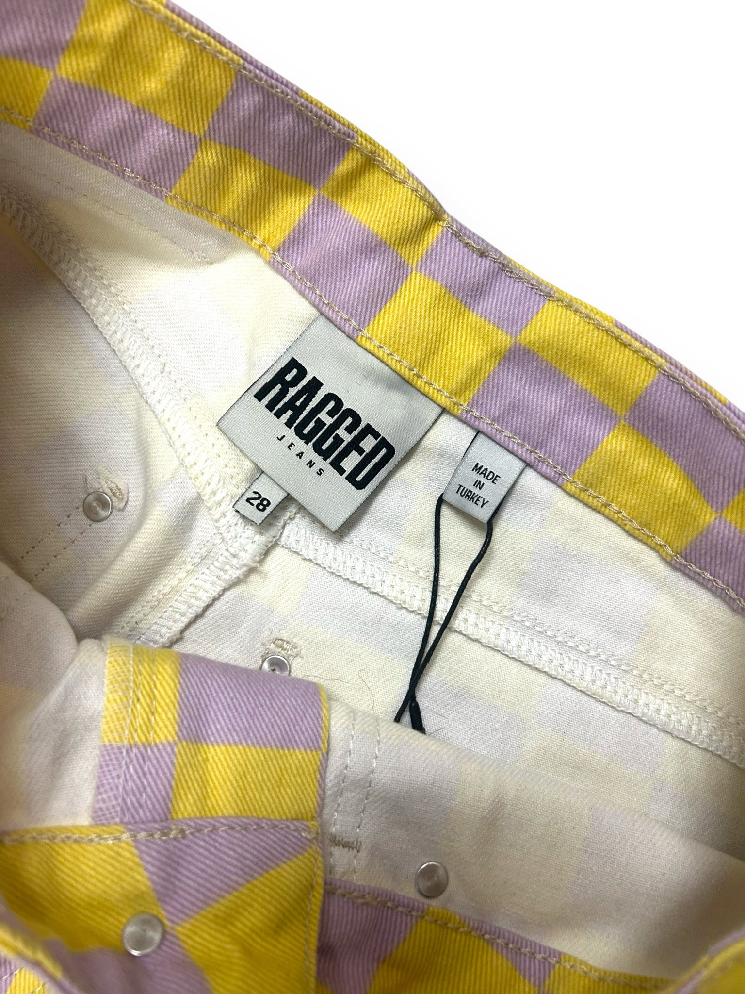 NWT URBAN OUTFITTERS RAGGED PRIEST CHECKERED STRAIGHT LEG PANTS SIZE 28