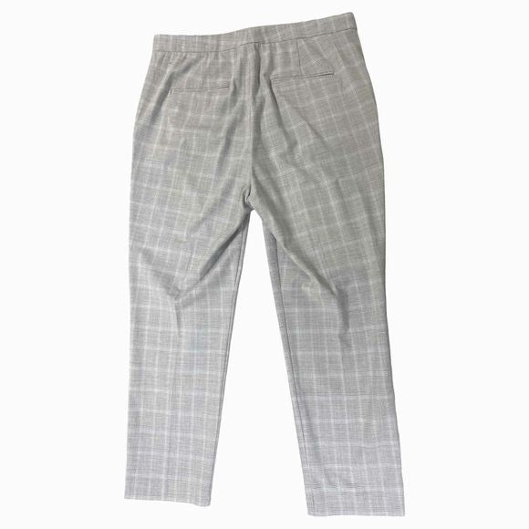 ANN TAYLOR THE ANKLE GRAY PANT PLAID STRETCH SIZE 12