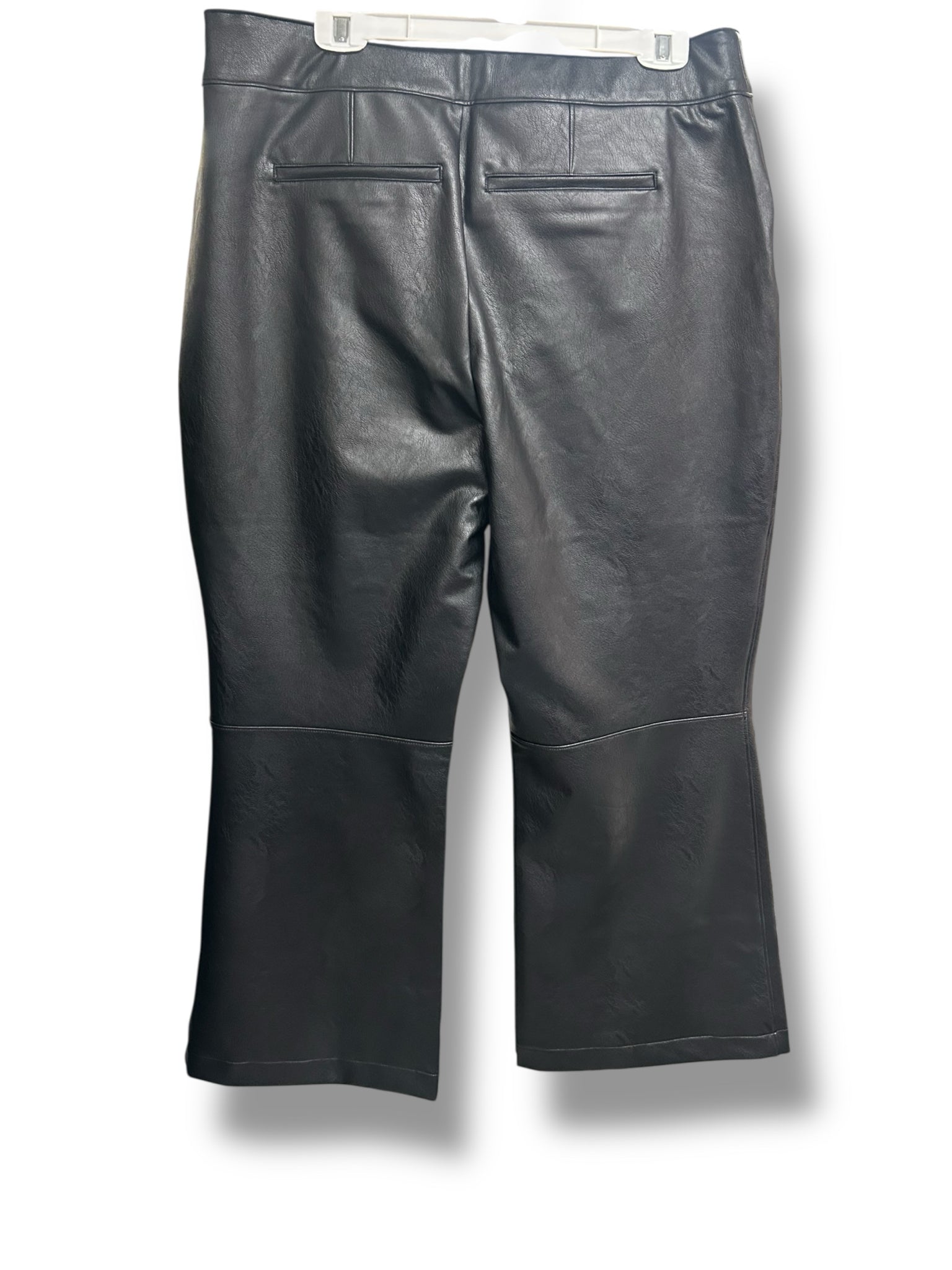 NWT SPANX LEATHER LIKE KICK FLARE BLACK PANTS SIZE 2X
