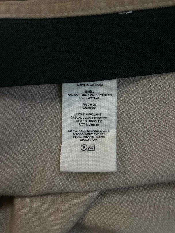THEORY NAVALENE VELVET TAN PANT SIZE 2