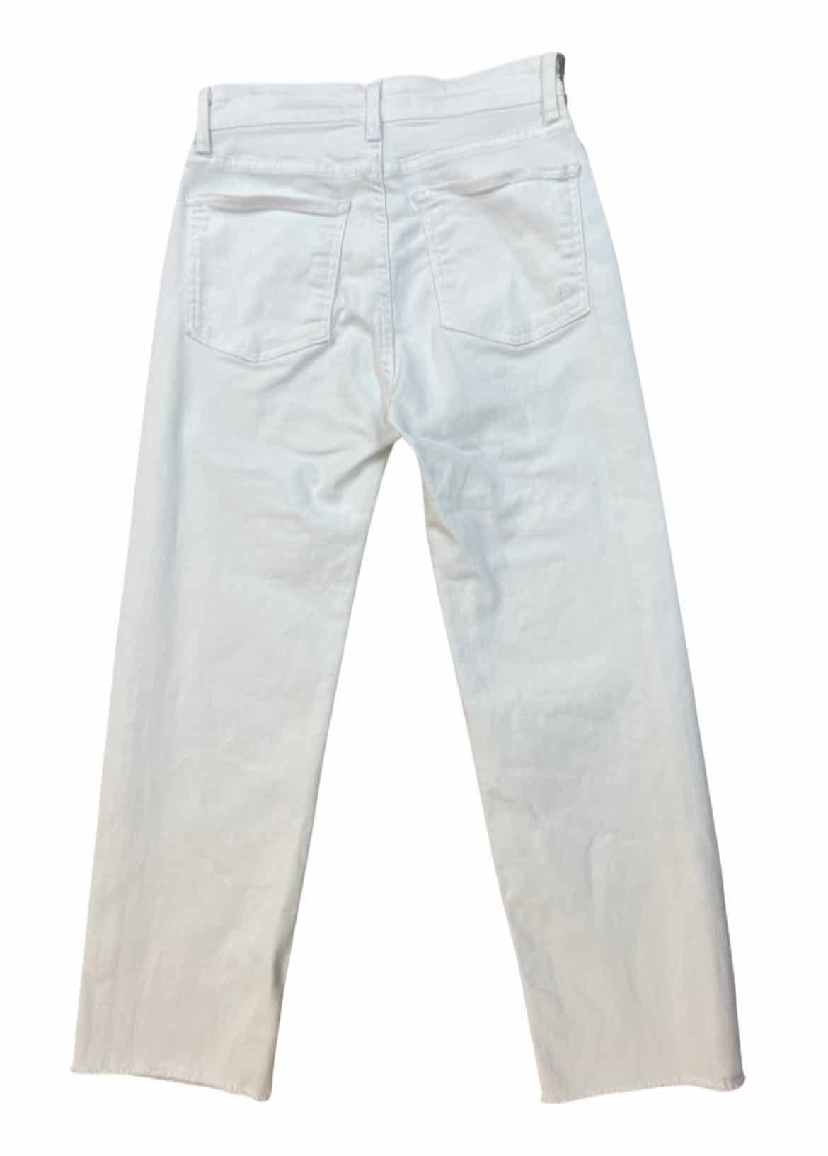 TAYLOR ULTRA HIGH FULL WHITE DENIM GRAY STRIPE JEANS SIZE 24