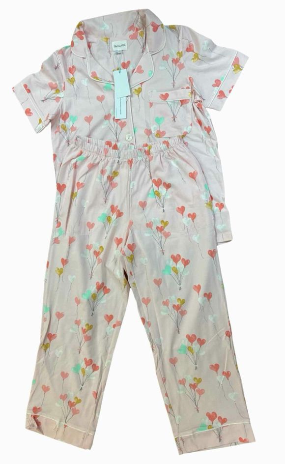 BED HEAD NEW! FLOATING HEARTS PINK PAJAMA SET SIZE XS