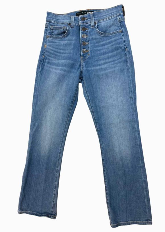 VERONICA BEARD CARLY HIGH RISE KICK FLARE JEANS WITH BUTTON FLY IN ASTRA WASH SIZE 27