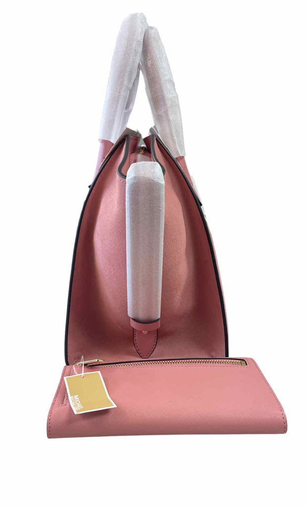 MICHAEL KORS NIP! AVRIL LARGE SATCHEL WITH LARGE TRIFOLD WALLET IN SUNSET ROSE