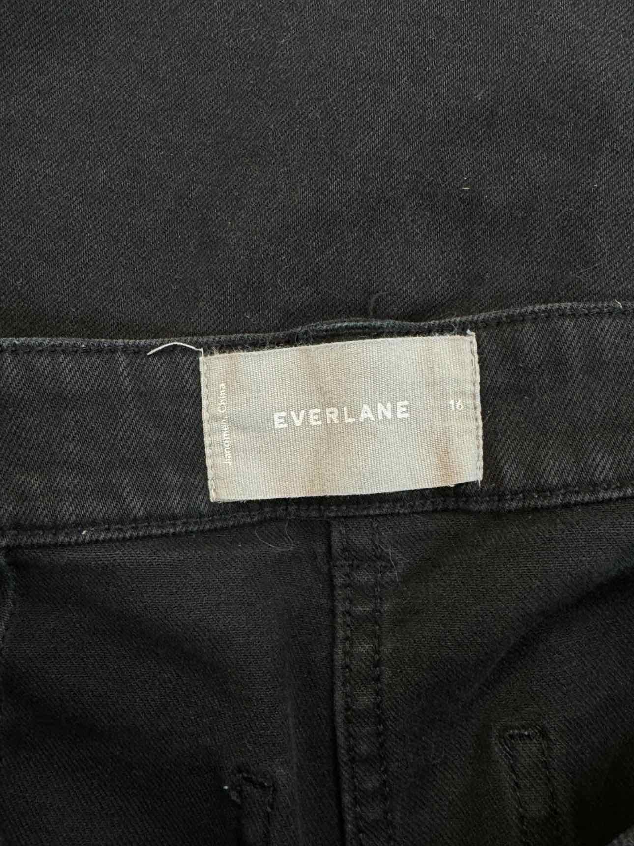 EVERLANE CROPPED WIDE LEG BLACK DENIM REGULAR SIZE 16