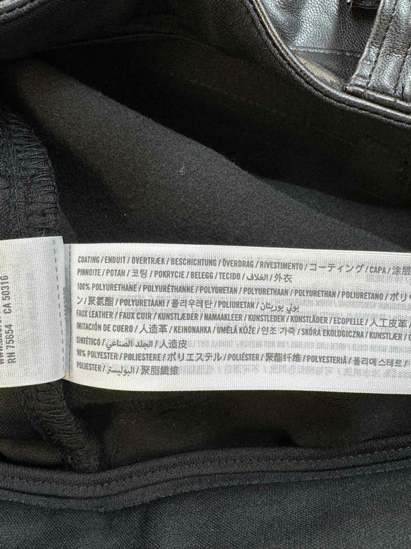 ABERCROMBIE & FITCH THE SKINNY HIGH RISE VEGAN LEATHER BLACK PANTS SIZE 28