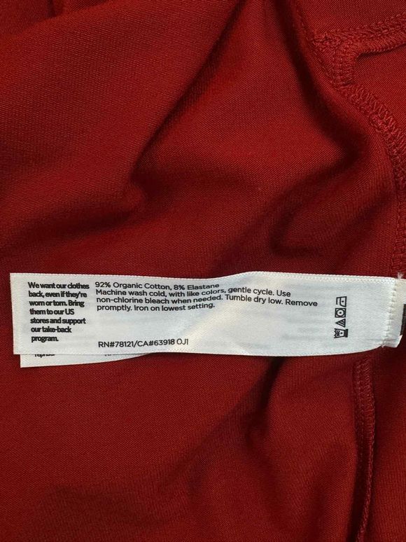 EILEEN FISHER CREW NECK RED TSHIRT DRESS SIZE M