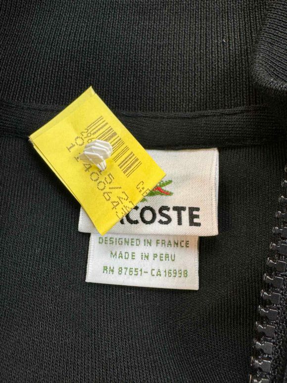 LACOSTE HEATHERED QUARTER ZIP BLACK SWEATER SIZE XXL