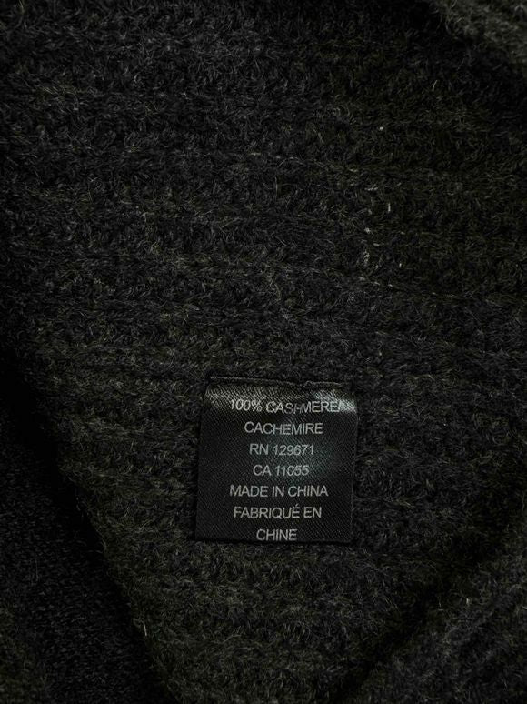 360 CASHMERE TURTLENECK CHARCOAL SWEATR SIZE S