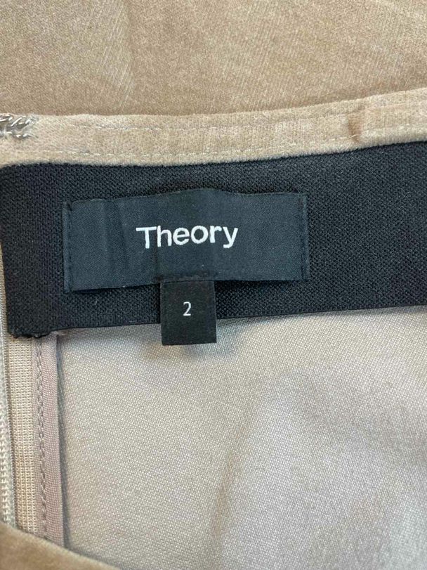 THEORY NAVALENE VELVET TAN PANT SIZE 2