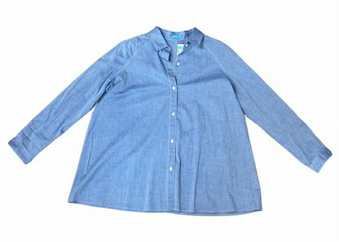 J MCLAUGHLIN HENSELY BLOUSELIGHT BLUE WTOP SIZE XL