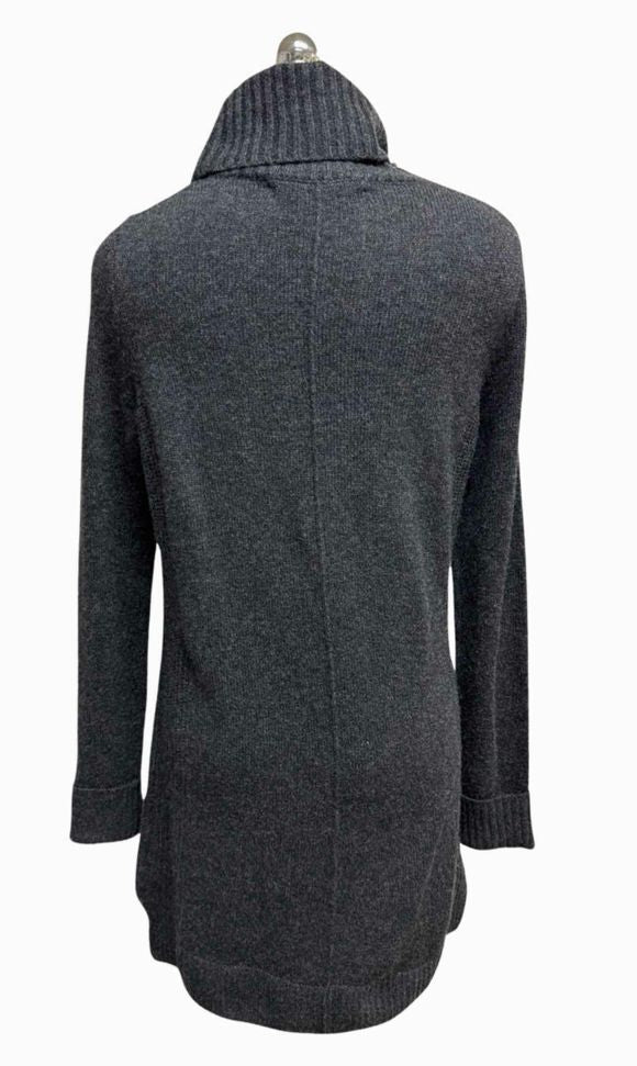 360 CASHMERE TURTLENECK CHARCOAL SWEATR SIZE S