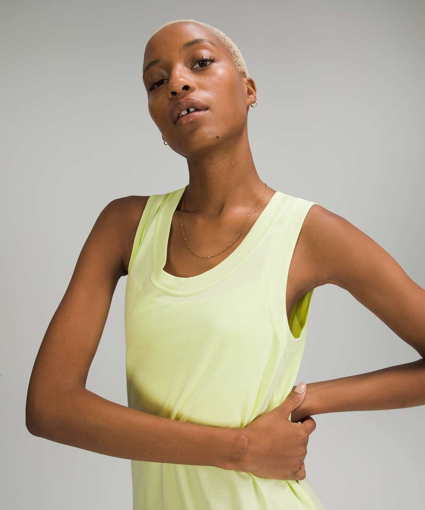 Lululemon All Yours Cropped Cotton Tank Top - Green - Size 6 Pima Fabric