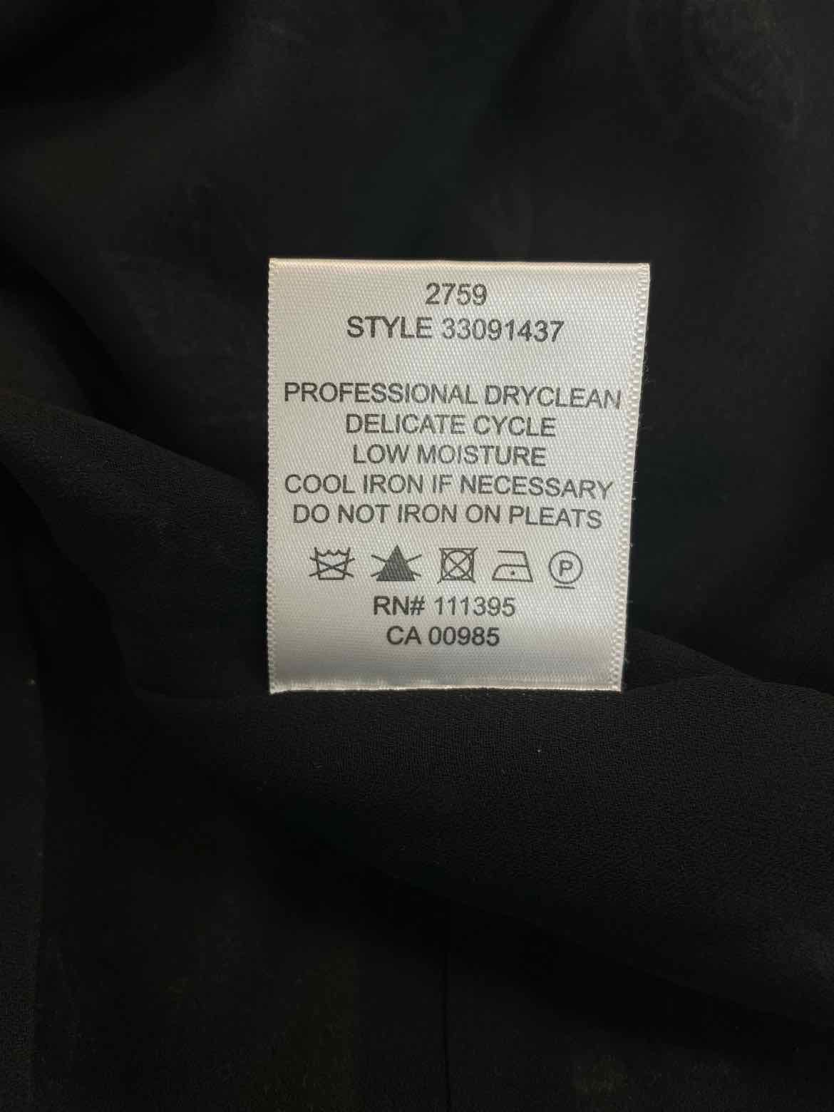 TORY BURCH SILK BLEND SLEEVELESS ANIMAL PRINT BLACK DRESS SIZE 12