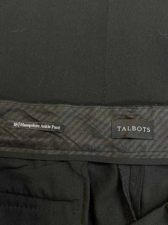 TALBOTS HAMPSHIRE ANKLE BLACK PANTS SIZE 18