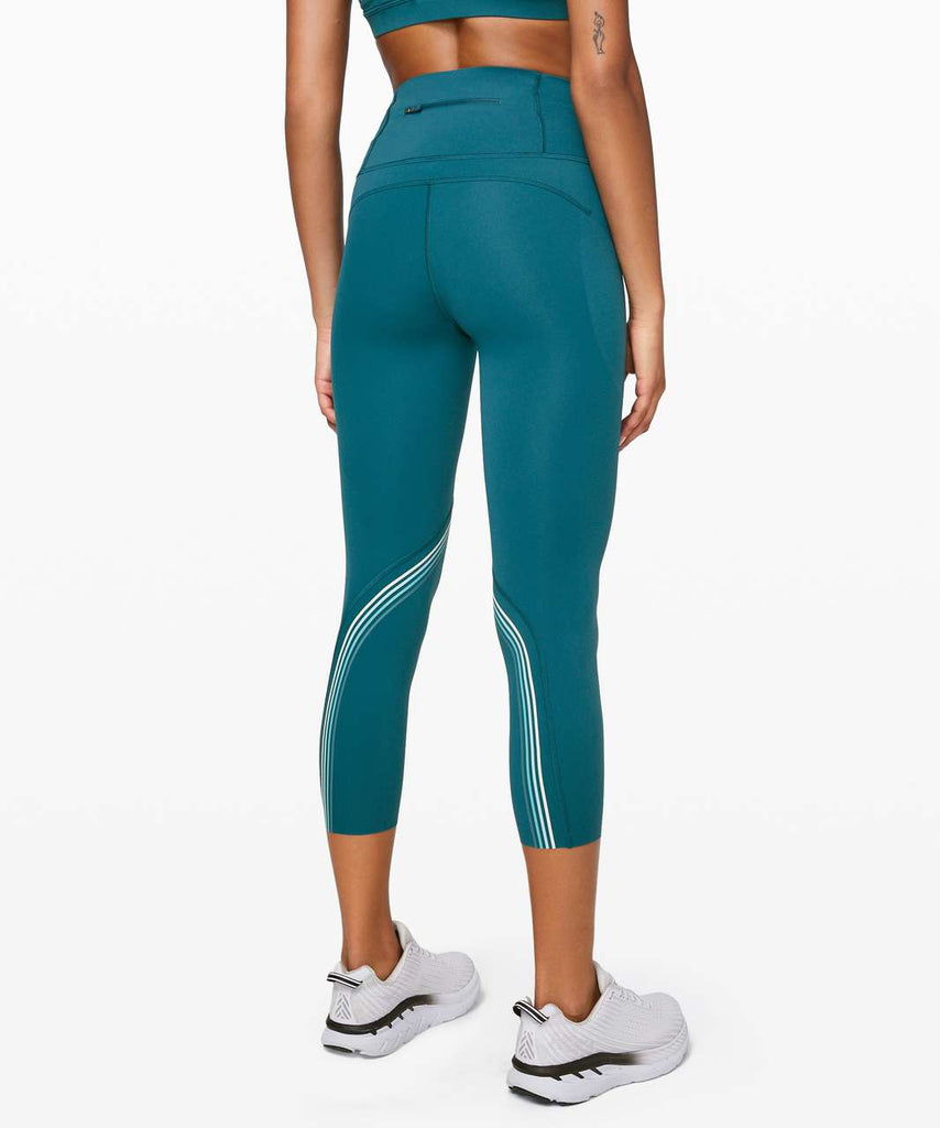 Xersion Womens High Rise Quick Dry Cropped Legging, Color: Navy