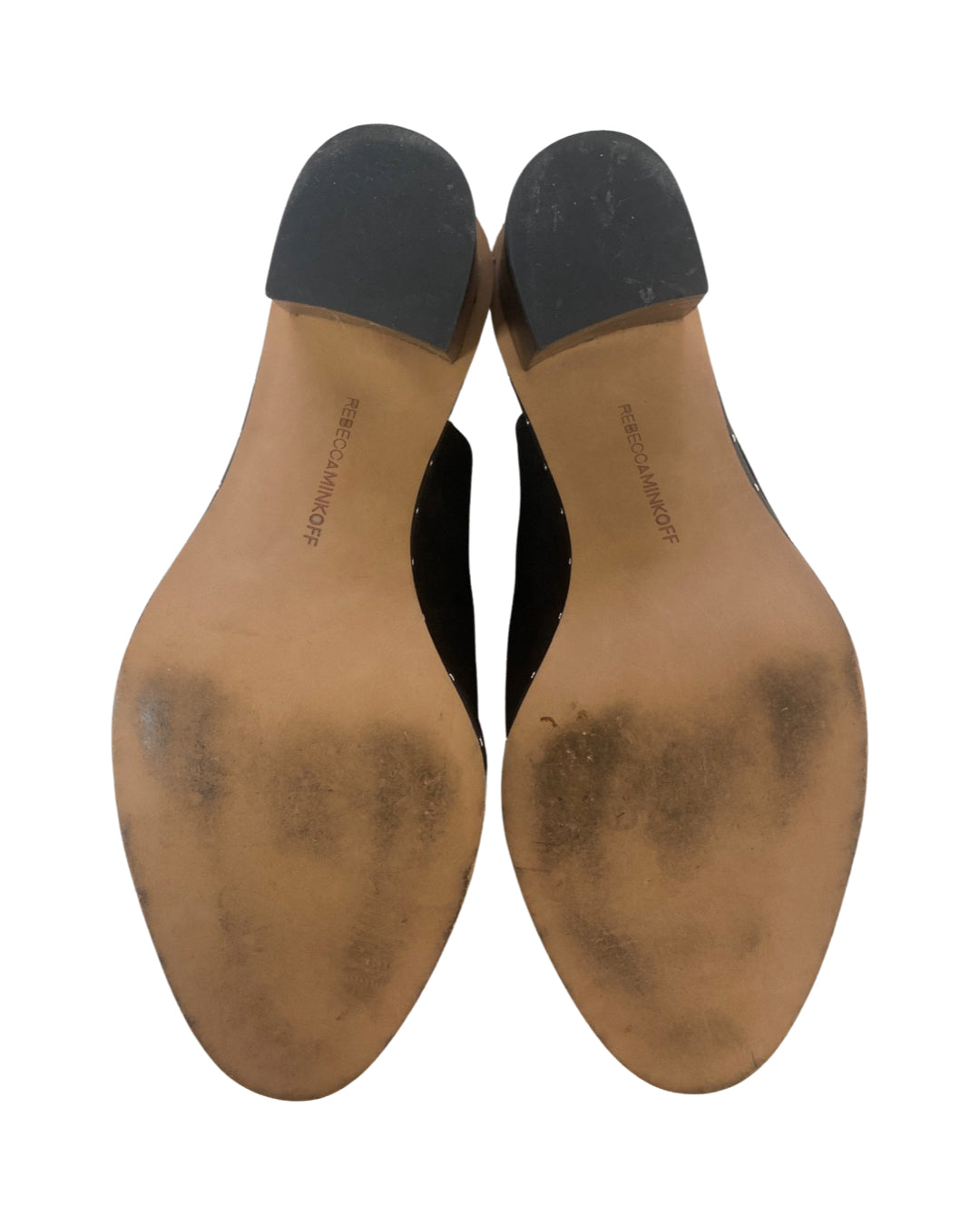 REBECCA MINKOFF BLACK SUEDE STUDDED CLOG SIZE 8.5