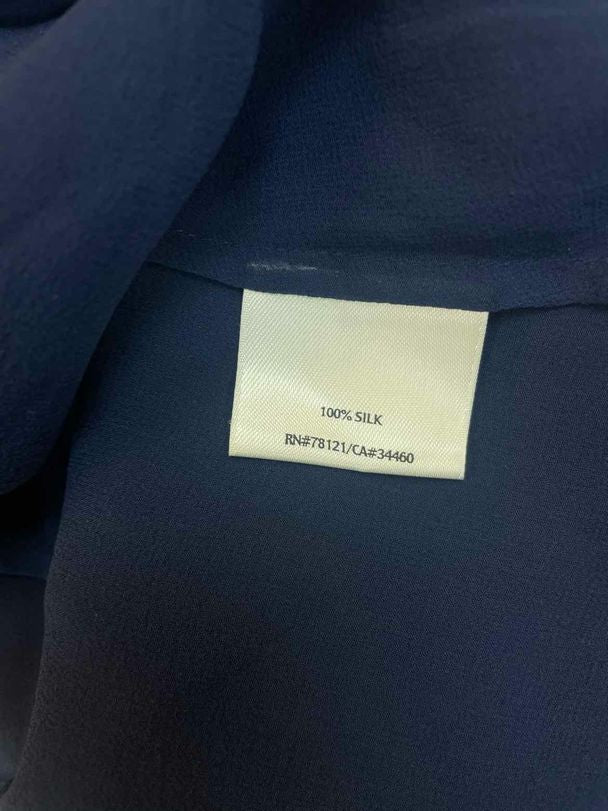 EILEEN FISHER NWT! SHEER SILK GEORGETTE NAVY TANK TOP SIZE PM