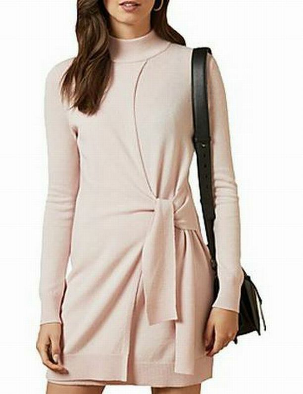 TED BAKER PALE PINK AMRITA WRAP DRESS SIZE 4