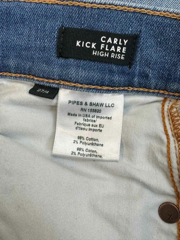 VERONICA BEARD CARLY HIGH RISE KICK FLARE JEANS WITH BUTTON FLY IN ASTRA WASH SIZE 27