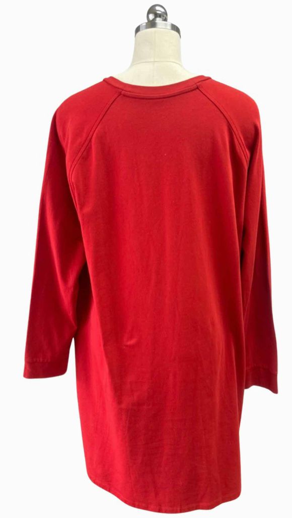 EILEEN FISHER CREW NECK RED TSHIRT DRESS SIZE M