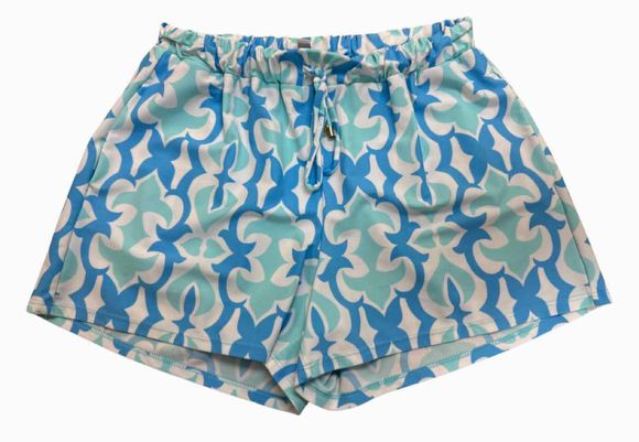 JUDE CONNALLY PRINT PULL ON BLUE SHORTS SIZE S