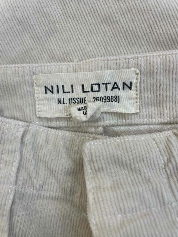 NILI LOTAN CROPPED CORDUROY CREAM PANTS SIZE 2