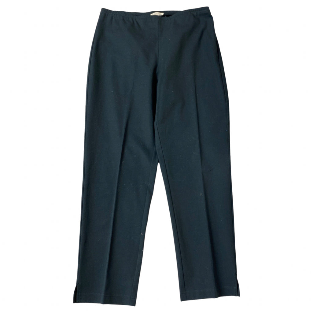 Eileen Fisher viscose stretch ponte black straight pants - size