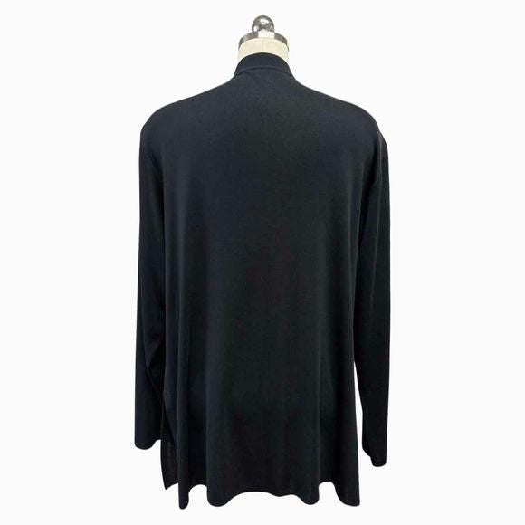 MISOOK OPEN CARDIGAN SPLIT HEM BLACK POCKETS SIZE XL