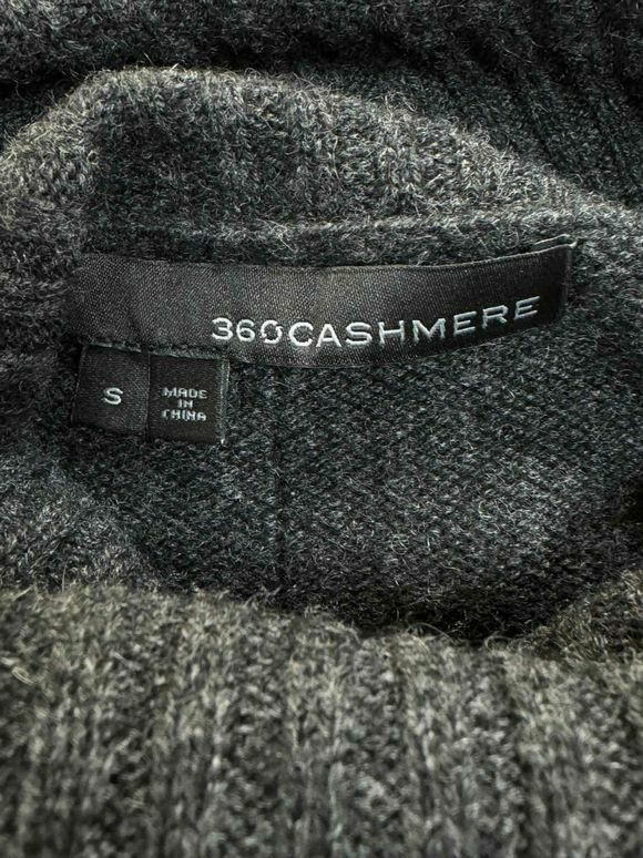 360 CASHMERE TURTLENECK CHARCOAL SWEATR SIZE S