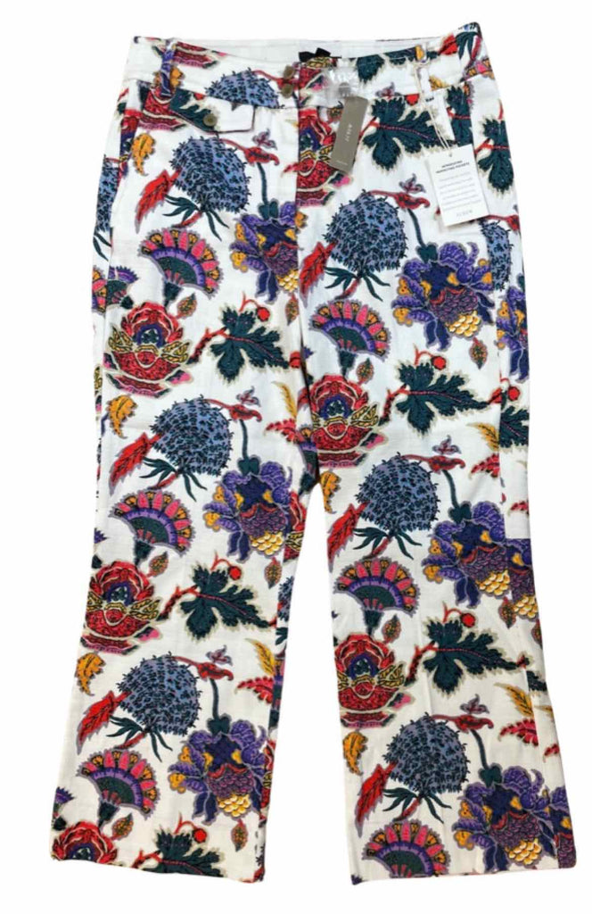 JCREW NWT! KICKOUT CROP PAISLEY PRINT WHITE/MULTI-COLOR PANT SIZE 10–  WEARHOUSE CONSIGNMENT