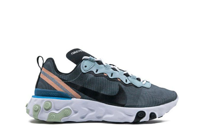 NIKE GRAY/PINK REACT ELEMENT 55 SNEAKERS SIZE 14